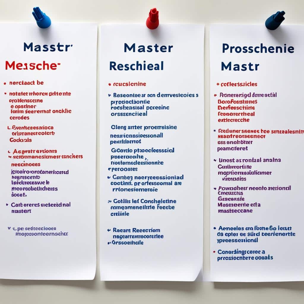 Master de recherche et Master professionnel